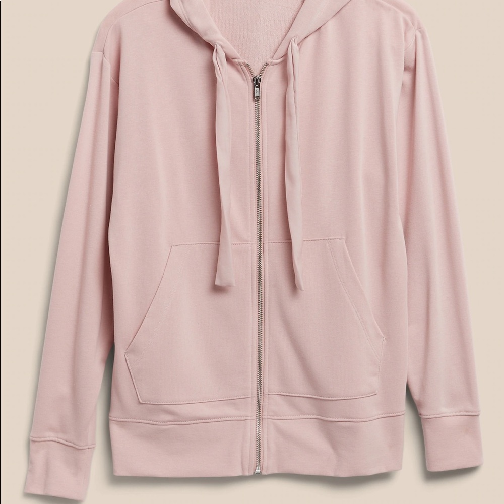 Banana Republic soft pink full zip hoodie